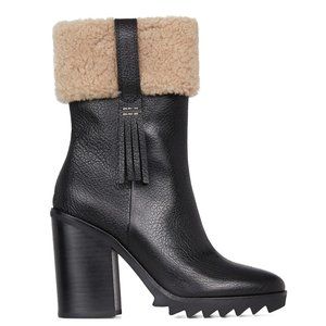 Paige Black Whitney Leather Boots with box and dustbag